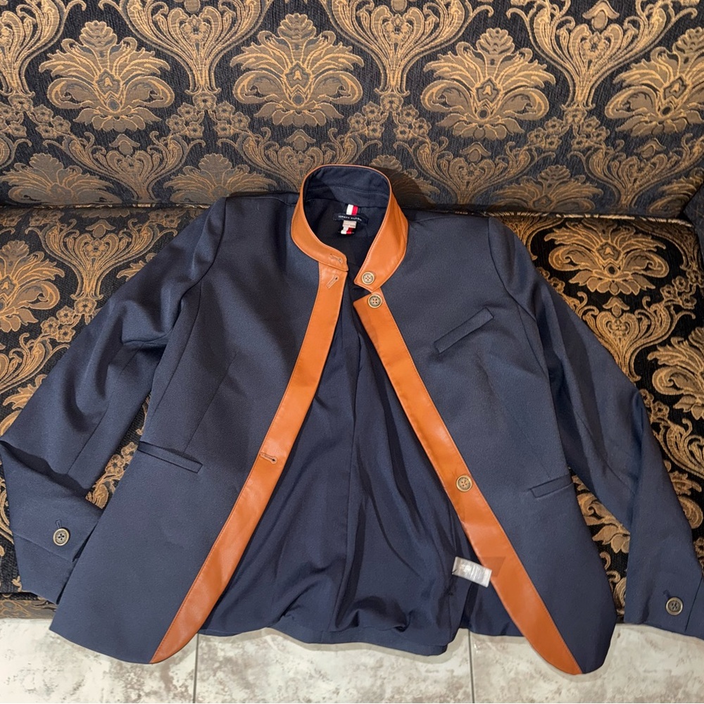 Women’s Tommy Hilfiger Navy Jacket with Tan Trim